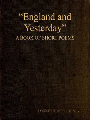 cover image of England and Yesterday